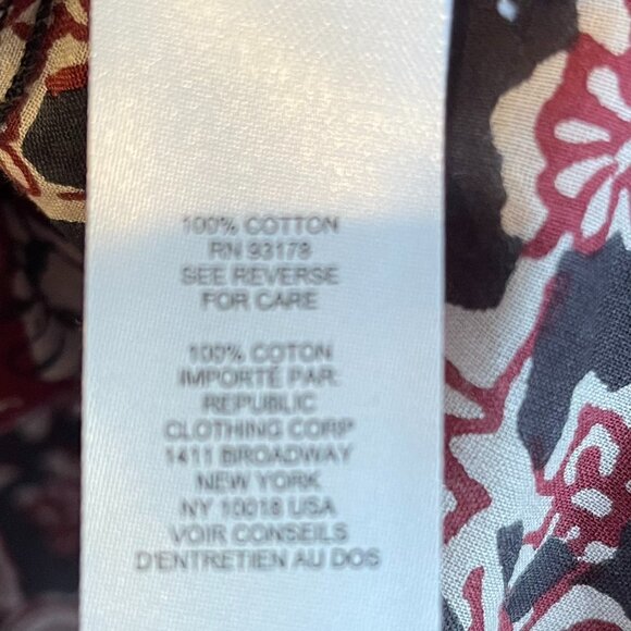 Ellie Tahari Floral Print Cotton Puff Sleeve Blouse, XL - NWT - Picture 6 of 7